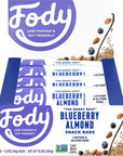 Fody Foods Vegan Protein Nut Bars | 3g Protein Snack Bar | Low FODMAP Certified | Gut Friendly IBS Friendly Snacks | Gluten Free Lactose Free Non GMO | Blueberry Almond Bars, 12 Count