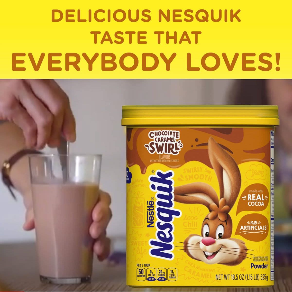 NESQUIK Chocolate Caramel Powder 6x185oz Canisters