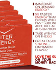 Viter Energy Caffeinated Gum 60mg Caffeine, B Vitamins, Guarana, Sugar Free. (Cinnamon, 12pcs, 6 Pack)