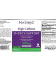 Natrol High Caffeine Tablets, Energy Support, Helps Enhance Endurance and Mental Focus, Caffeine Supplement, Fatigue, Pre-Workout, Extra Strength, 200mg, 100 Count