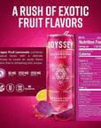 Odyssey Elixir Sparkling Adaptogen Drink Low Calorie Drinks L Theanine Lions Mane Cordyceps  Green Tea Caffeine for Energy  Focus NonGMO Vegan Dragon Fruit Lemonade Flavor 12 Fl oz 12 Pack