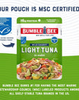 Bumble Bee Light Tuna Pouch in Water 25 oz Pouch Pack of 12  Ready to Eat Tuna Fish High Protein Keto Food and Snacks Gluten Free