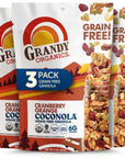 Grandy Organics Cranberry Orange Coconola Granola Certified Organic Gluten Free Grain Free Cranberry Granola 9oz Each Pack of 3