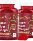 NEW AGE Apple Cider Vinegar Gummies 2-Pack - 120 Count - Immunity & Detox - with The Mother, Gluten-Free, Vegan, Vitamin B9, B12, Pomegrantate, Beetroot (2 Pack 120 Count)