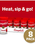 Campbell's Sipping Soup, Classic Tomato Soup, 11.1 Oz Microwavable Cup (Case of 8)