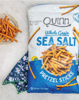 Quinn Gluten Free Sea Salt Pretzel Sticks  Whole Grain Made with Real Ingredients Whole Grain Sorghum Sea Salt Vegan Gluten Free Dairy Free NonGMO  56 Oz Pack of 8