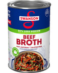 Swanson 100% Natural, 50% Less Sodium Beef Broth, 14.5 oz Can