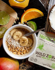 Wild Zora Instant Grain-Free Hot Cereal - Tasty Paleo Friendly Cereals, Instant Hot Meal, Breakfast to Go, Oatmeal Substitute, No Added Sugar, Grain, Dairy, or Soy, Gluten Free, Tropical Tart, 5-pack