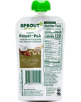 Sprout Organic Baby Food, Stage 4 Toddler Pouches, Kiwi Banana & Spinach Power Pak, Purees, 4 Ounce, Pack of 12