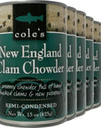 COLES FRESH NEW ENGLAND CLAM CHOWDER - Gluten Free, Fresh Soup, Chowder with New Potatoes and Clams, Six Pack- 15 oz Per Container