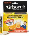 Airborne 1000mg Vitamin C With Zinc Effervescent Tablets, Immune Support Supplement With Powerful Antioxidants Vitamins A C & E - 20 Fizzy Drink Tablets, Zesty Orange Flavor