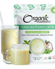 Organic Traditions Yerba Mate Tea Mint Latte with Matcha  Instant Dairy Free Superfood Latte  Instant Tea Latte  150g53oz Bag