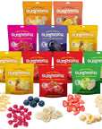 Freeze Dried Fruit Mix  12 Dried Fruit Snacks Individual Packs  Strawberry Raspberry Pineapple Mango Banana Blueberry Apple  No Added Sugar 100 Natural Freeze Dried Snacks