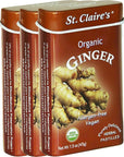 St Claires Organic Herbal Pastilles Ginger 15 Ounce Tin Bundle of 3  GlutenFree Vegan GMOFree Plantbased AllergenFree  Made in our AllergenFree facility