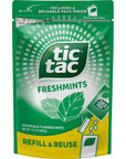 Tic Tac Resealable Refill Bag Bulk 172 Oz Freshmint Breath Mints OnTheGo Refreshment Includes Empty Refillable Pack