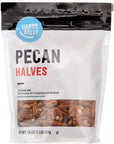 Amazon Brand - Happy Belly Pecan Halves, No Added Salt, 16 Ounce