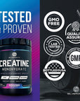 Micronized Creatine Monohydrate Powder - 100% Pure Unflavored Creatine Powder 5000mg Per Serv (5g) Supports Muscle Building & Cellular Energy - Amino Acid Supplement - Keto Friendly - 60 Servings