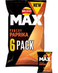 Walkers Max Paprika Crisps 6x27g