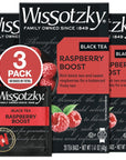 Wissotzky Raspberry Boost Black Tea 3 Pack  60 Tea Bags  Bold Berry Tea  Antioxidant Rich  Fruity Black Tea Bags