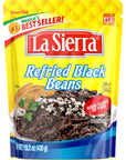 La Sierra Refried Black Beans ReadytoEat Vegetarian Refried Beans 152 oz Pouch Pack of 8