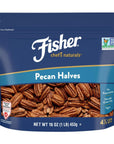 Fisher Chef's Naturals Unsalted Pecan Halves 1lb (Pack of 1), Unsalted Raw Nuts for Cooking, Baking & Snacking, Vegan Protein, Keto Snack, Gluten Free