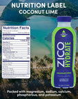 Zico Hydrate Coconut Lime No Artificial Colors or Flavors Kosher Gluten Free  NonGMO 169 Fluid Ounce Pack of 12