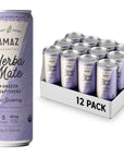 AMAZ Organic Sparkling Yerba Mate Tea with Adaptogens  Natural Energy Focus  Immunity  Plantbased  Zero Calories  Zero Sugar  Vegan  Sweetened with Monk Fruit  80mg Organic Caffeine  Sustainably Sourced from Regenerative Agroforestry Acai Blueberry