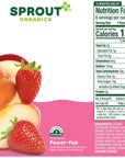 Sprout Organic Baby Food, Stage 4 Toddler Pouches, Apple Apricot & Strawberry Power Pak, 4 Oz, Pack of 12