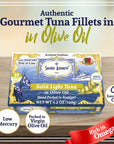 Santo Amaro  Artisanal Wild Tuna Fillets in Virgin Olive Oil HandPacked Canned Tuna from Portugal Atlantic Natural Tuna Pole  Line Skipjack Tuna Canned Low Mercury 22g Protein Keto Pack of 12