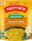 Tasty Bite Organic Turmeric Rice 88 Ounce Pack of 6 Ready to Eat Microwavable Vegetarian GlutenFree