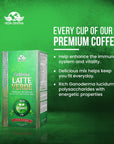 Vida Divina Latte Verde  Energizing Reishi  Matcha Blend for Healthy Life Style  Liver  Heart Support Weight Control Energy  Focus 20 Sachets