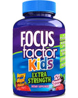 Focus Factor Kids Extra Strength Daily Chewable for Brain Health Support, 120 Count - Vitamins - Quality Formula - Gluten & Dairy Free Supplements for Children - No Artificial Sweetener