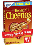 Cheerios Honey Nut Cheerios Heart Healthy Breakfast Cereal, Gluten Free Cereal With Whole Grain Oats, Large Size, 15.4 oz