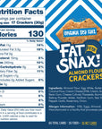 Fat Snax Low-Carb Keto Crackers, Original Sea Salt Flavor, 2.25 Ounce (Pack of 3), Almond Flour Crackers, Certified Gluten-Free, Low Sugar Healthy Snack, 3g Net Carbs, 11g Fat