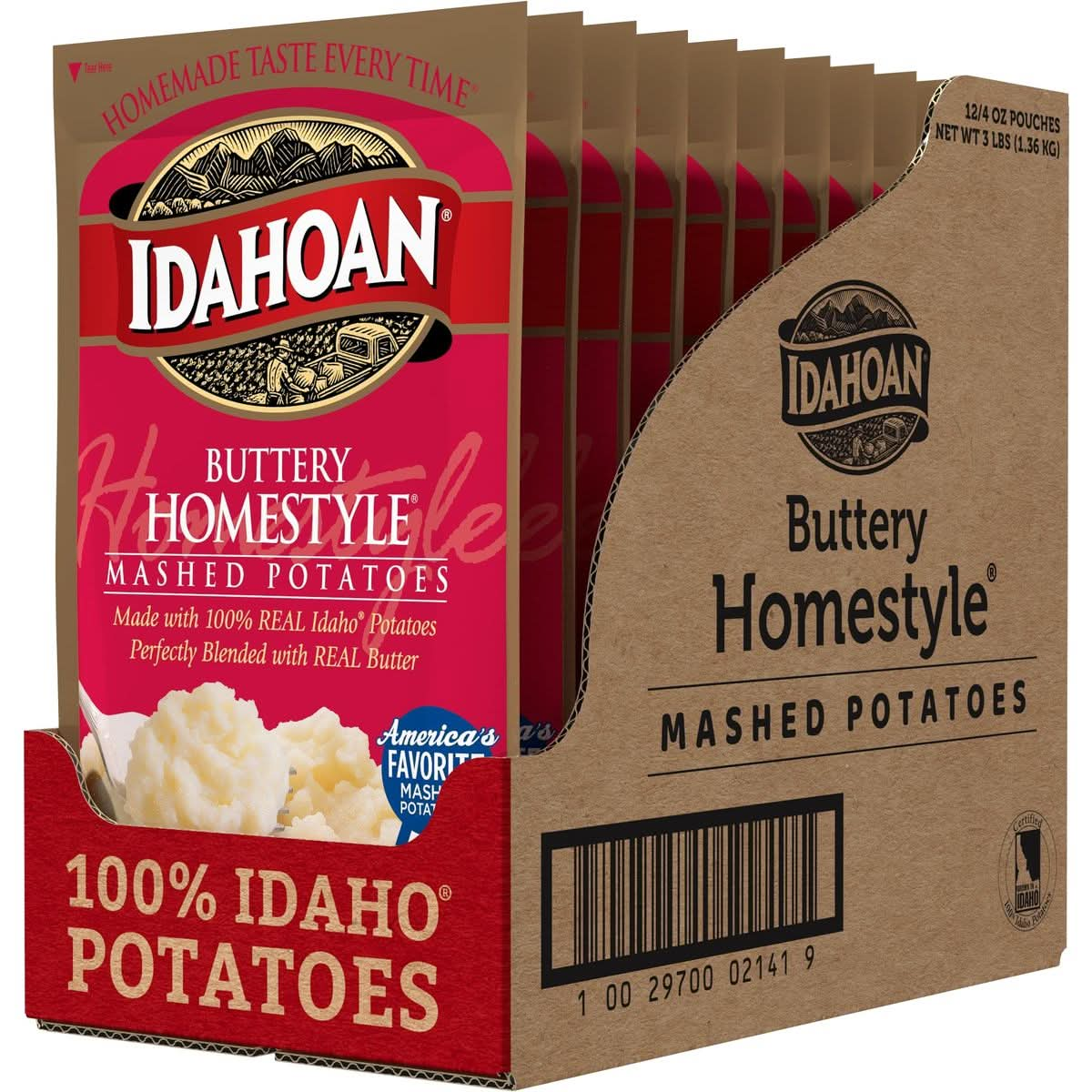 Idahoan Buttery Homestyle Mashed Potatoes 4 oz Pack of 12