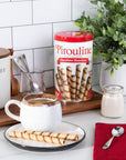 Pirouline Rolled Wafers  Chocolate Hazelnut Rolled Wafer Sticks  Original Signature Swirl Rolled Wafer Cookies  14 oz 3 Pack