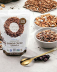 Sprouted Oat Quinoa Cacao Granola Cereal Includes Moofin Golden SS Spoon  Chocolate Granola Lightly Sweetened Oat  Quinoa Cereal Clusters 100 Whole Grain Pack of 2