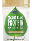 Garden of Life Organic Plant Based Protein Powder - Smooth Unflavored - Vegan, Grain Free & Gluten Free Shake for Women and Men - 10 Servings, 15g Protein, Probiotics & Enzymes, 0g Sugar, Stevia Free