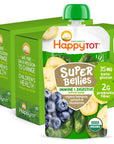 Happy Tot Organics Super Bellies Stage 4, Organics Bananas, Spinach & Blueberries, 4 Ounce Pouch, 16 Count