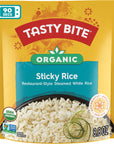 Tasty Bite Organic Sticky Rice 88 Ounce Pack of 6 Ready to Eat Microwavable Vegan GlutenFree