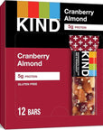 KIND Bars, Cranberry Almond, Healthy Snacks, Gluten Free, 12 Count