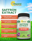 aSquared Nutrition Saffron Supplements - 120 Capsules - Saffron Extract Supplement Pills - Pure Saffron Alternative to Powder, Tea, Threads & Gummies