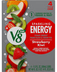 V8 Energy Sparkling Strawberry Kiwi Juice Energy Drink 115 fl oz Can 4 Pack