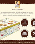 Pasticceria Matilde Vicenzi 5 OClock Tea Time Cookie Assortment Gift Tin Variety of Butter Flaky Pastries Chocolate  Vanilla Creme Filled Gourmet Cookies Bakery Snacks Made in Italy 375g