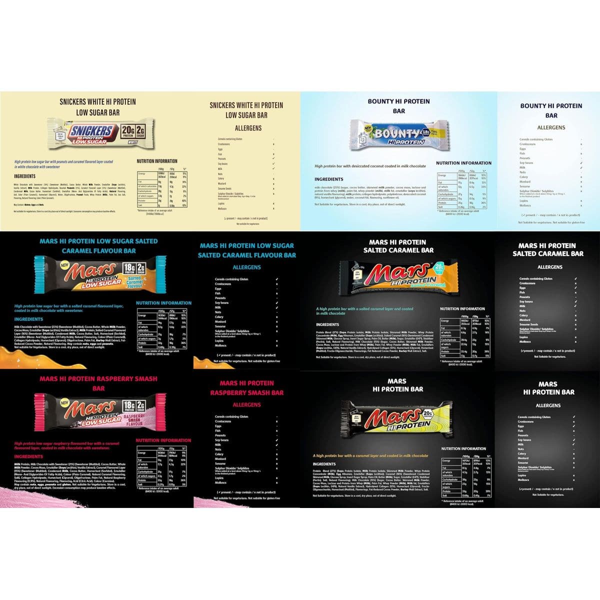 Snickers Mars MMs Hi Protein Bars Variety 12 Pack  Bundled with Masonara Mints  Snickers High Protein Bars and Others 1522g Protein per Bar  12 Bars 660g Total