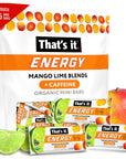 Thats it Mango Lime Caffeine Blends Energy Mini Bars 15 Count AllergyFriendly Nut Free nonGMO Fat  Gluten Free Snacks