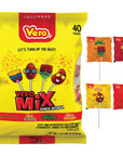 Vero Banda Fuego Mix Assorted Chili Lollipops, Artificially Flavored, Net Wt. 21.86 Ounces, 40 Count Bag