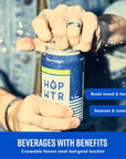 HOP WTR Sparkling Hop Water Classic 12 Pack Sugar Free Low Carb Non Alcoholic Drinks NA Beer Adaptogen Drink No Calories Adaptogens  Nootropics for Added Benefits 12 oz Cans