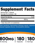 Nutricost L-Glutamine 800mg, 180 Capsules - Gluten Free, Non-GMO