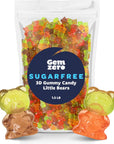 GemZero SugarFree Gummy Bears 3D Candy Assorted Fruit Flavors 15Pound Pack